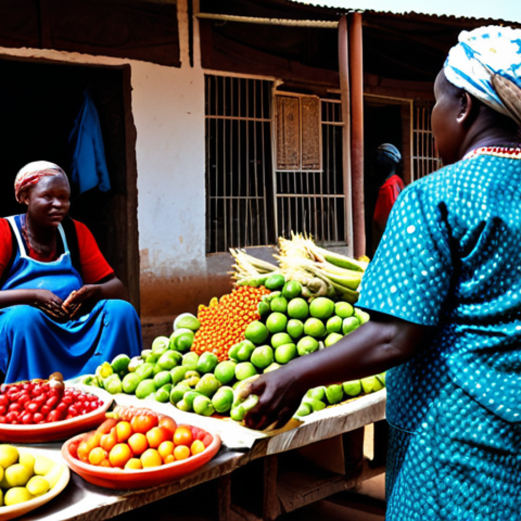 **

"A bustling marketplace in Bissau, Guinea-Bissau. A fully clothed elderly woman purchasing fruit with West African CFA francs (XOF). Vendors in modest clothing selling local goods. Safe for work, appropriate content, professional photography, perfect anatomy, natural proportions, family-friendly."

**