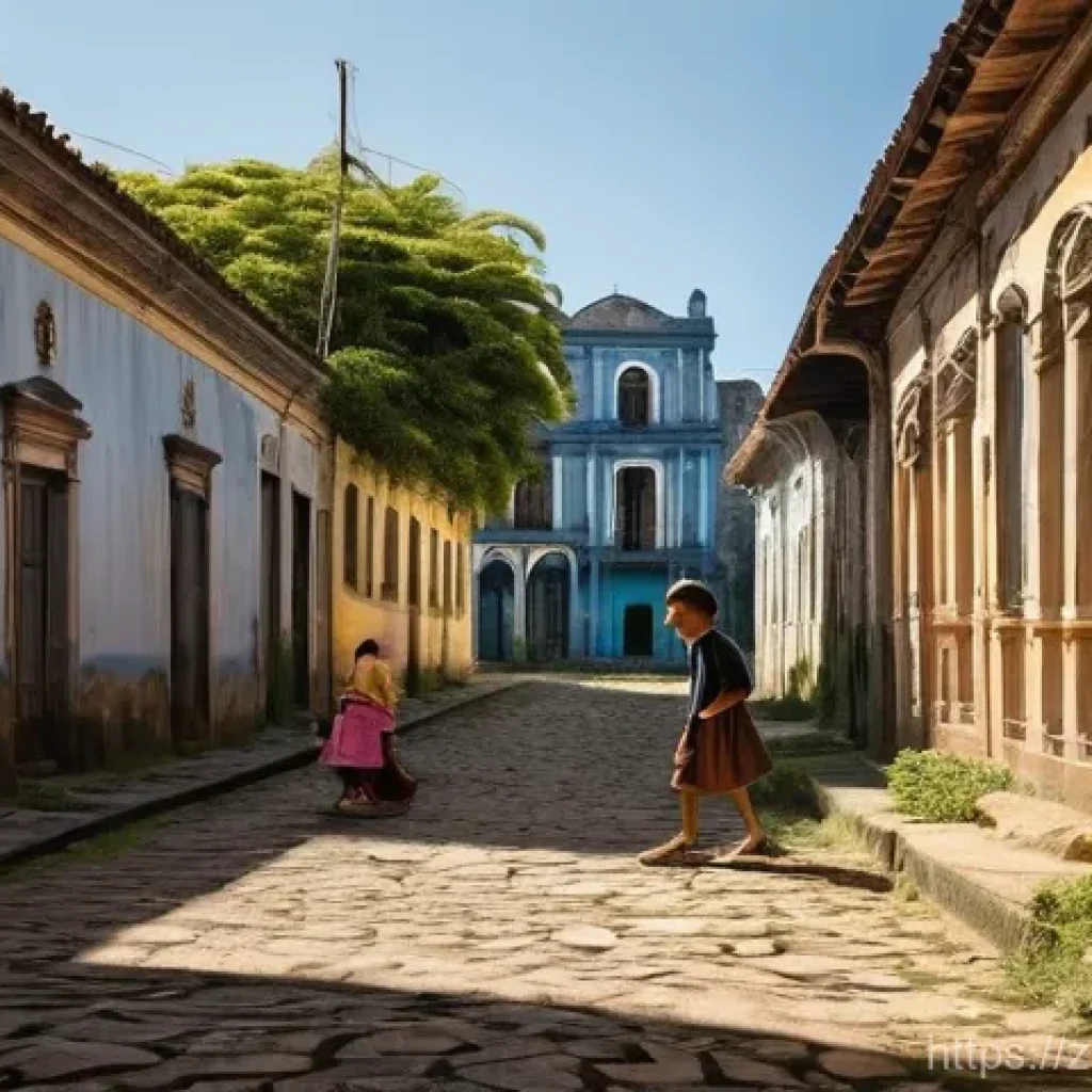 기니비사우에서 방문하기 좋은 섬 여행지 - **Prompt:** "A panoramic, golden-hour view of Bolama Island, showcasing the elegant decay of its Por...