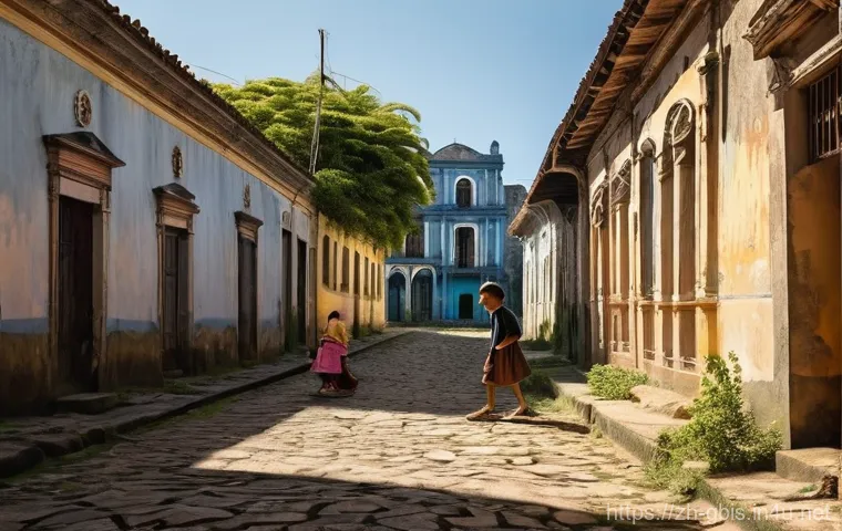 기니비사우에서 방문하기 좋은 섬 여행지 - **Prompt:** "A panoramic, golden-hour view of Bolama Island, showcasing the elegant decay of its Por...