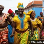기니비사우에서 가장 인기 있는 유튜브 채널 - **Guinea-Bissau Carnival Celebration**
    "A vibrant, high-energy photograph capturing a street car...